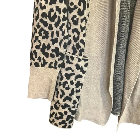 Ruby Moon Leopard Animal Print Sweater Cardigan Size Large - Picture 2 of 10